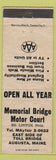Matchbook Cover - Memorial Bridge Motor Court Augusta ME