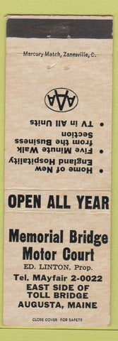 Matchbook Cover - Memorial Bridge Motor Court Augusta ME