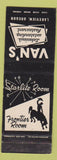 Matchbook Cover - Van's Restaurant Lakeview OR