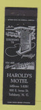 Matchbook Cover - Harold's Motel Salisbury N