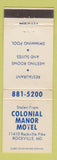 Matchbook Cover - Colonial Manor Motel Rockville MD WEAR