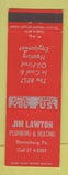 Matchbook Cover - Jim Lawton Plumbing Heating Bloomsburg PA