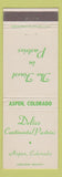 Matchbook Cover - Delice Continental Pastries Aspen Colorado
