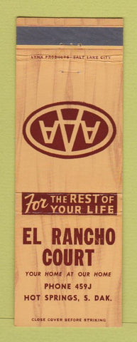 Matchbook Cover - El Rancho Court Hot Springs SD