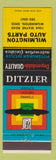 Matchbook Cover - Ditzler Finishes Wilmington Auto Parts Wilmington OH