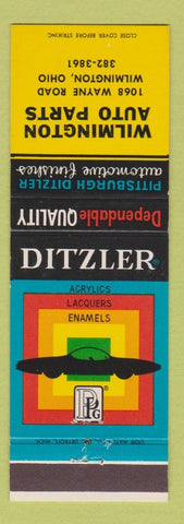 Matchbook Cover - Ditzler Finishes Wilmington Auto Parts Wilmington OH