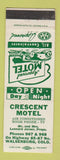 Matchbook Cover - Crescent Motel Walsenburg Colorado low phone #