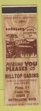 Matchbook Cover - Hilltop Cabins Ontonagon MI