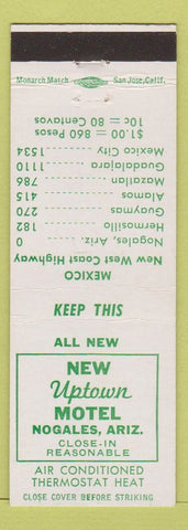 Matchbook Cover - New Uptown Motel Nogales AZ