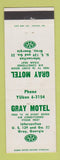 Matchbook Cover - Gray Motel Gray GA