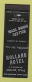 Matchbook Cover - Holland Hotel Orange TX