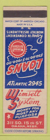 Matchbook Cover - Wimsett System Loans Omaha NE