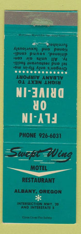 Matchbook Cover - Swept Wing Motel Restaurant Albany OR