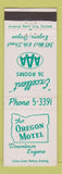 Matchbook Cover - Oregon Motel Eugene OR