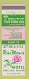 Matchbook Cover - Rose Manor Motel Portland OR