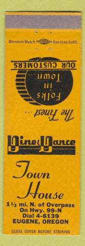 Matchbook Cover - Town House Eugene OR yellow