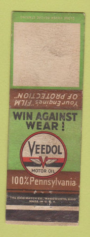 Matchbook Cover - Veedol oil gas BLANK WORN