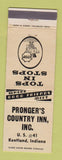 Matchbook Cover - Pronger's Country Inn Kentland IN