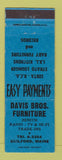 Matchbook Cover - Davis Bros Furniture Builford ME Zenith Lps RCA Serta
