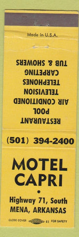 Matchbook Cover - Motel Capri Mena AR