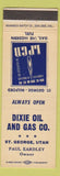 Matchbook Cover - Dixie Oil and Gas St George UT