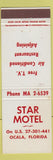 Matchbook Cover - Star Motel Ocala FL