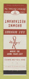Matchbook Cover - Browns Restaurant Luray VA