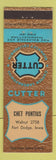 Matchbook Cover - Cutter Labs Chet Pontius Fort Dodge IA