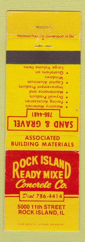 Matchbook Cover - Rock Island Ready Mix Concrete Rock Island IL