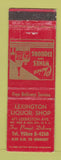 Matchbook Cover - Lexington Liquor Shop New York City