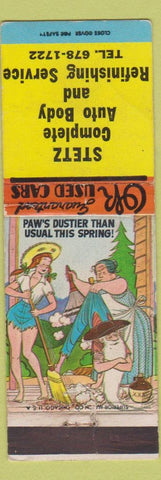 Matchbook Cover - Stetz Auto Body  hillbilly Terry Says girlie Stetz Says