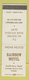 Matchbook Cover - Rainbow Motel Cottage Grove OR