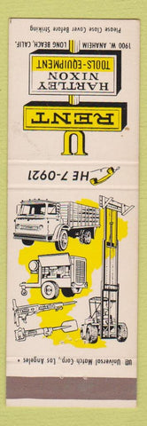 Matchbook Cover - U Rent Hartley Nixon Tools Equipment Long Beach CA