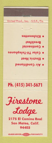 Matchbook Cover - Firestone Lodge San Mateo CA