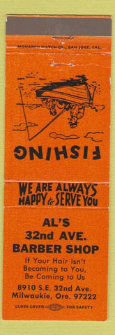 Matchbook Cover - Al's Barber Shop Milwaukie OR