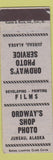 Matchbook Cover - Ordway's Photo Service Juneau AK