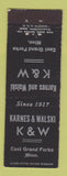 Matchbook Cover - Karnes Walski East Grand Forks MN