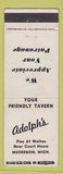 Matchbook Cover - Adolph's Muskegon MI Tavern