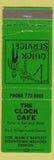 Matchbook Cover - Clock Cafe Medford OR