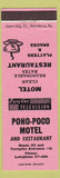 Matchbook Cover - Poho Poco Motel Leighton PA?