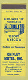 Matchbook Cover - Chipley Motel Chipley FL