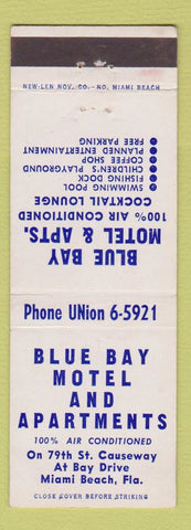 Matchbook Cover - Blue Bay Motel Apartments Miami Beach FL