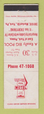 Matchbook Cover - Motel York PA CREASED