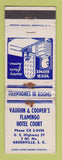 Matchbook Cover - Vaughn Cooper's Flamingo Hotel Greenville SC WORN