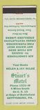 Matchbook Cover - Stuart's Motel Gettysburg PA