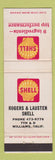 Matchbook Cover - Shell oil gas Rogers Lausten Williams CA