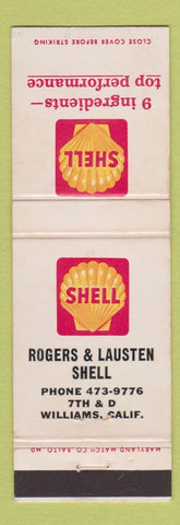 Matchbook Cover - Shell oil gas Rogers Lausten Williams CA