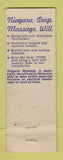 Matchbook Cover - Niagara of Reading PA Massage