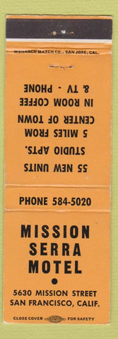 Matchbook Cover - Mission Serra Motel San Francisco CA