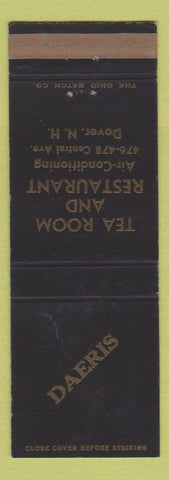 Matchbook Cover - Daeris Tea Room Restaurant Dover NH